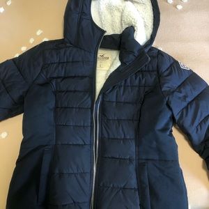 navy hollister winter coat